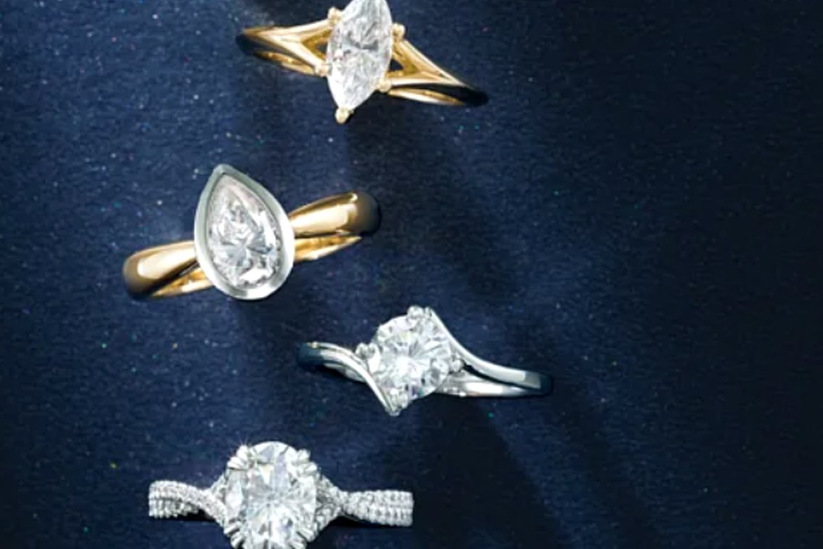 Diamond engagement ring detail