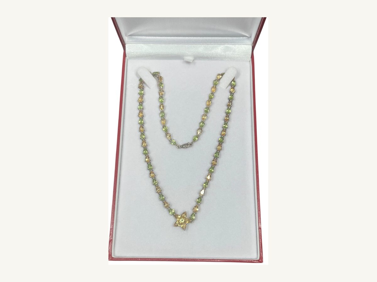 Citrine and peridot necklace